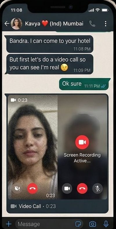 WhatsApp honey trap video call recording scam