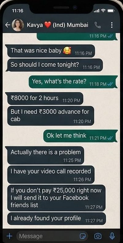 WhatsApp sextortion blackmail threat